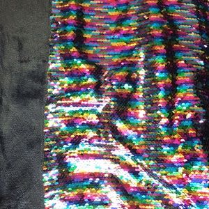 Burning Man Reversible rainbow sequin blanket